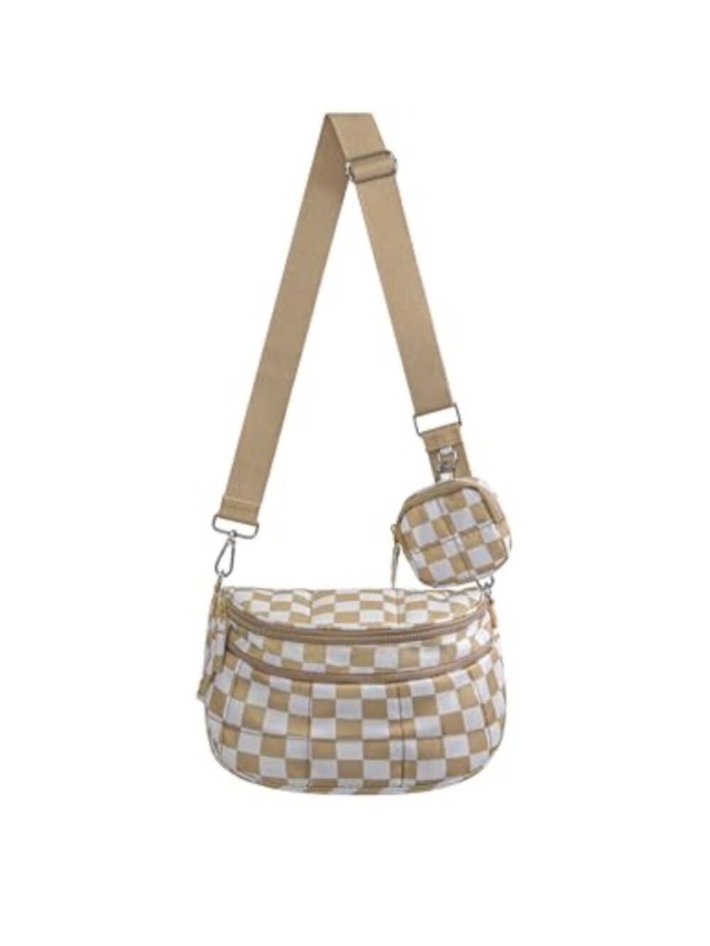 Quilted Nylon Crossbody Bum Bag Puffer Belt Bag with Mini Pouch